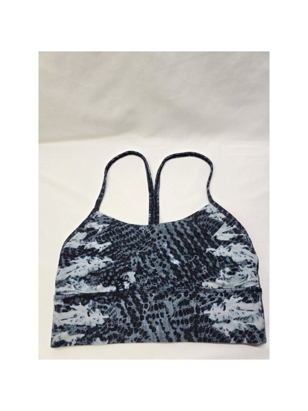 Lululemon Flow Y Bra Long Line B/C CupIndigo Lace Starlight Size 4